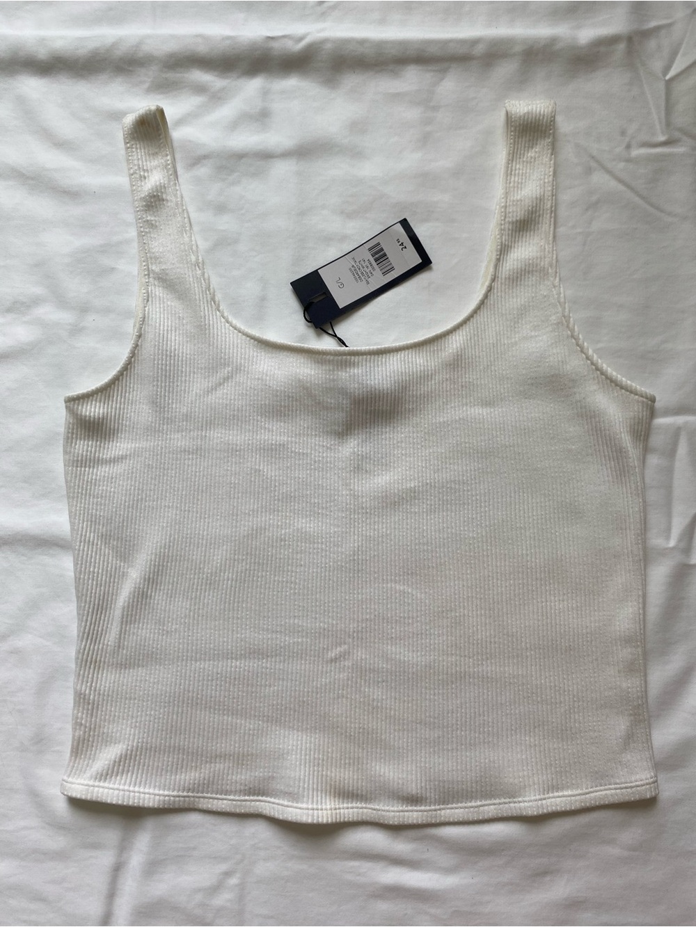 Dynamite Classic Ribbed Tank Top - White